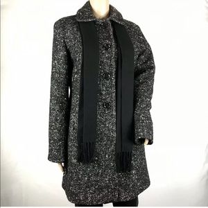 London Fog Black Tweed Pea Coat